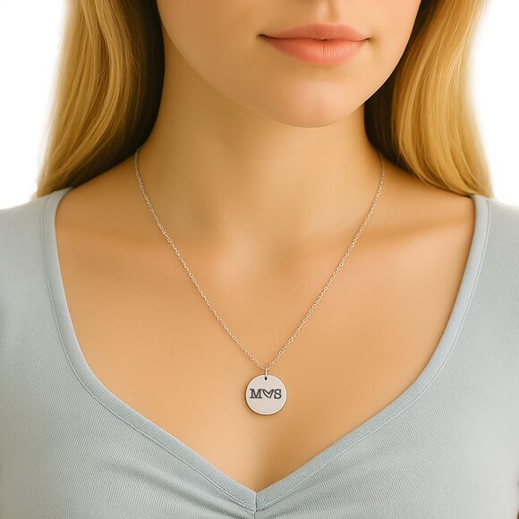 Initial Disc Necklace | Custom Disc Necklace | Personalized Necklace - Picture 4 of 7